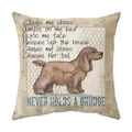 Linen pillowcase with vintage dog print and inspirational quote about loyalty - Style 10
