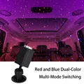 Dual-color red and blue USB car star light with adjustable stand and multiple modes - Rechargeable-Red Blue Dual Color-Pattern Loop