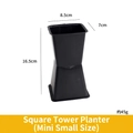 Mini black square plastic flower bucket insert for floral arrangements, 8.5x7x16.5cm - Square Base (Mini Small)