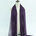 Elegant dark purple chiffon hijab scarf with a soft drape and semi-sheer texture - 59
