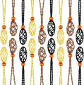 Handmade adjustable woven stone holder necklaces in black, brown, and beige colors - Mesh Size 3-5cm / Khaki