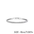 Classic silver S925 sterling silver sparkling tennis bracelet with round clear cubic zirconia - 18cm / 3mm Style (RHB2079)