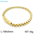 Bracciale da uomo in oro spazzolato con maglia quadrata e chiusura magnetica - Oro Spazzolato 19cm*5mm