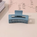 Matte blue rectangular hair claw clip for thick hair, shown in a clean studio shot - #13 Frosted Ocean Blue - 8.5cm / Bulk (No Packaging)