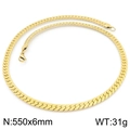 Minimalist gold plated stainless steel snake chain necklace 6mm wide for men and women - 6mm / Gold