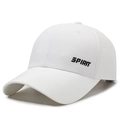 Gorra de béisbol blanca de secado rápido con bordado SPIRIT y agujeros láser - Ajustable / Blanco