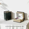 Book-shaped vintage jewelry box in dark green and black with magnetic closure - Plastic / Book Shaped Box (Deluxe) / Deluxe Vine Green