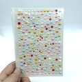 Colorful multi-size semi-round faux pearl stickers for DIY makeup and nail art - 11x16cm / Colorful Pearl