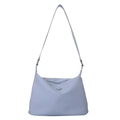 Bolso tote minimalista de cuero azul claro con hebilla redonda y cierre de cremallera - Azul
