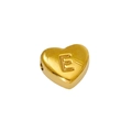 18K gold plated stainless steel heart pendant with engraved letter E charm - Letter E / Steel