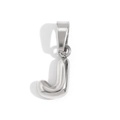 Minimalist silver letter J bubble pendant in polished stainless steel for DIY jewelry - Steel-J