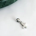 Polished silver stainless steel letter X pendant with spherical clasp for DIY necklace - Letter Pendant (X) / Silver