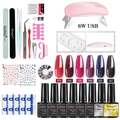 Pink SUNmini UV LED lamp kit with six glitter gel polishes and professional manicure tools - Portable Set (Gel Polish/Portable Lamp) (5)
