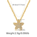 Dettaglio della collana a stella marina dorata con misure e catena di estensione da 6cm - Collana Stella Pavé Dorata
