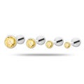 Silver G23 titanium labret studs with yellow zircon in four different sizes - Yellow