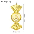 Matte gold candy-shaped Christmas ornament with white spiral pattern, 20.5cm tall - 20cm Gold White Spiral Ornament