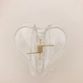 Transparent heart-shaped hair claw clip with gold spring detail for elegant styling - Heart / Clear