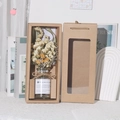 Dried flowers in glass bottle with windowed kraft paper gift box for Mother's Day - Millet Eucalyptus Leaves