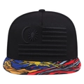 Berretto snapback nero con visiera a stampa astratta colorata e motivo bandiera malese - Bandiera della Malesia Nero