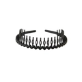 Classic black wavy frosted headband with teeth for secure hold and comfort - 174 Wave Style / Black