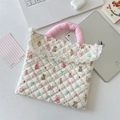 Gewatteerde 11 inch laptoptas met schattige cartoonprint en roze handvatten - Kant Gebak