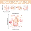 Watercolor bunny wall stickers with moon and stars for baby nursery room decoration - Cartoon Rabbit - 4 Pieces (10030T_T)