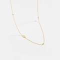 Elegant gold S925 sterling silver chain necklace featuring a minimalist U letter pendant - Letter U / 925 Sterling Silver Plated With 18k Gold