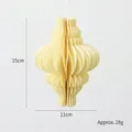 Cream paper honeycomb lantern ornament for Christmas tree, 15cm height decoration - 15CM Small Cream Style B