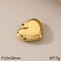 Polished gold stainless steel heart pendant for DIY jewelry, size 20x18mm and weight 7g - Polished Heart Style(KLJ8026-Z)