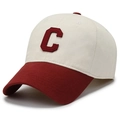 Two-tone baseball cap in off-white and burgundy with a 3D letter C embroidery - Adjustable / Red