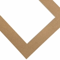 Brushed bronze paper mat board for frames with precise 45-degree bevel cut edge - 5 Inch (With Film & Glue) / Kraft Color (Linen Texture)