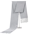 Bufanda gris de invierno para hombre estilo minimalista con flecos en soporte metálico - Gris Medio