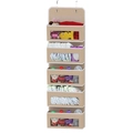 Beige 5-tier hanging door organizer with clear PVC windows and metal hooks - 5 Tiers / Beige