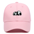 Cappellino da baseball rosa in mesh con ricamo panda per protezione solare all'aperto - Regolabile / Rosa