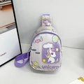 Sac de poitrine violet pour enfants avec imprimé licorne et sangle ajustable - Style 5-Licorne de Rêve Violet Clair