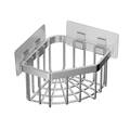Triangle stainless steel kitchen sink sponge holder with adhesive wall mount - Carbon Steel Silver