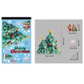 Christmas window sticker set with size chart showing Santa, tree and snowflakes - Single Sheet BQ485 Christmas Tree