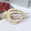 Pince à cheveux beige mat minimaliste avec motif ajouré et marquage Made in Korea - Blanc Grisâtre Mat