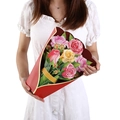 Creative 3D popup Mother's Day greeting card featuring a bouquet of roses and yellow ribbon - Rose