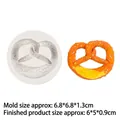 Silicone mold for pretzel shape baking with white round mold and orange finish model - B279 Pretzel / Gray