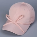 Sweet pink satin baseball cap with a decorative bow detail in a stylish finish - M (56-58cm) / Pink