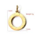 Golden stainless steel round pendant with engraved Roman numerals measuring 1.4cm - BXGPJ121-Roman Numeral Round Pendant