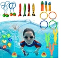 34-piece diving toy set with dive rings, rockets and octopus for pool underwater fun - 22-Piece Set (With Diving Door)