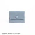 Sacchetto porta gioielli in velluto microfibra azzurro con bottone a pressione 9.5x7.5cm - 横版款(9.5cm*7.5cm) / Azzurro