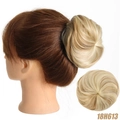 Messy curly hair bun extension in light blonde highlighted shade 18H613 for women - Ash Blonde Mix (18H613)