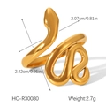 Detailed dimensions of 18K gold snake ring with a width of 2.42cm and 2.07cm height - Snake Wrap Style(HC-R30080)