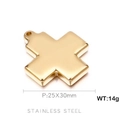 Colgante de cruz grande en acero inoxidable dorado para joyería DIY 25x30mm - Estilo de Cruz de Rompecabezas (KLJ450-Z) / 25x30mm / Dorado