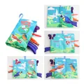 Flying World baby cloth book with colorful 3D fabric tails and flying animal illustrations - Flying World Theme