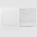 White square jewelry display card with clear self-seal OPP plastic packaging bag - 5x5cm / White / 50 Cards + 50 Bags