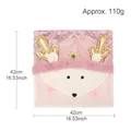 Pink sequin reindeer Christmas pillow cover with golden antlers, 42cm square size - Pink Sequin Reindeer Cover